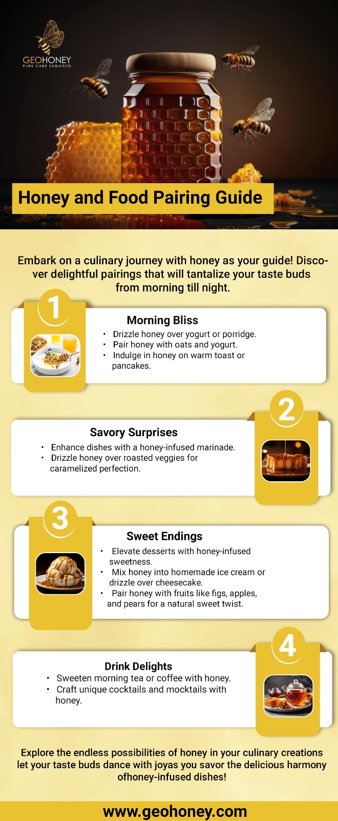 Honey and Food Pairing Guide Infograph