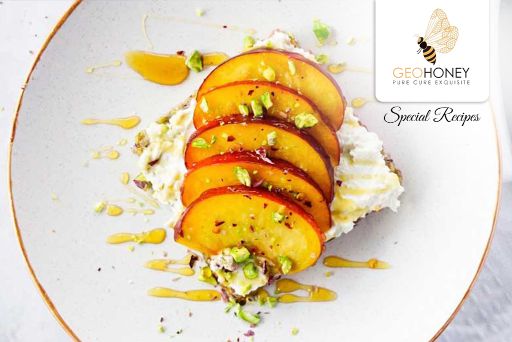 Recipe of Roasted Peach, Honey And Pistachios Pavlovas