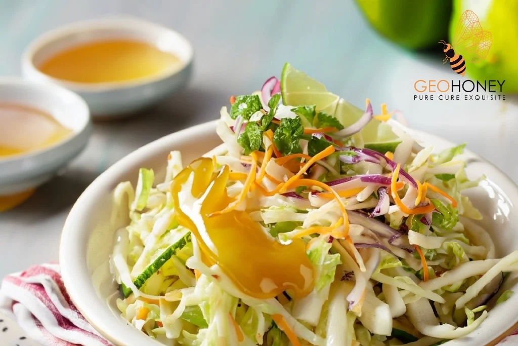 Honey Lime Coleslaw, a coleslaw recipe with tangy lime and sweet honey dressing. Refreshing side dish for grilled meats and sandwiches.