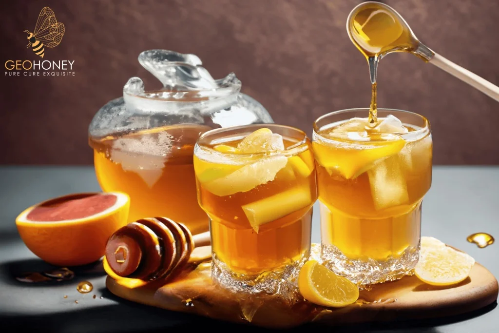 Iced Tea with Honey and Citrus - Refreshing and revitalizing beverage recipe. Black tea infused with honey, lemon, and orange slices.