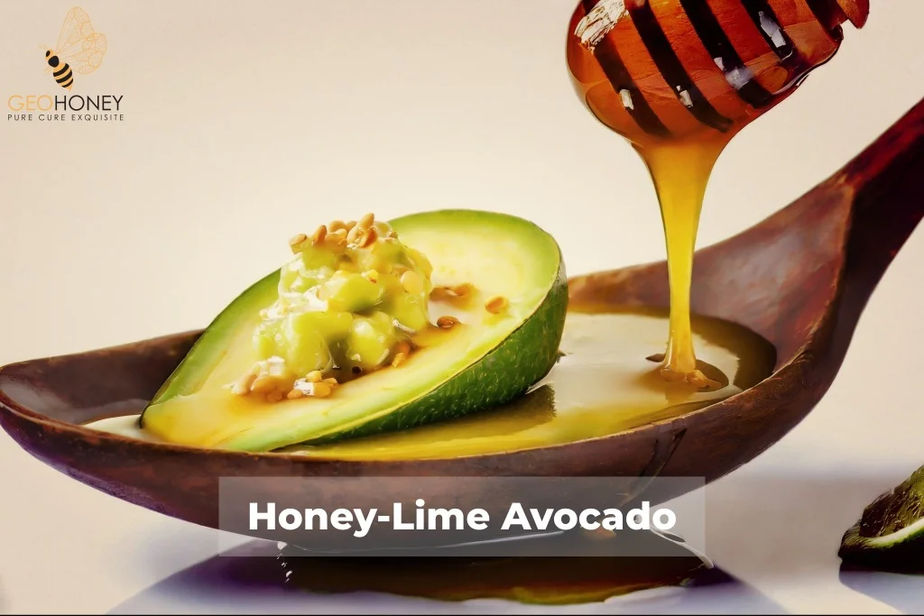 A bowl of creamy honey-lime avocado dressing topped with fresh herbs, served alongside a salad, tacos, and a bowl.