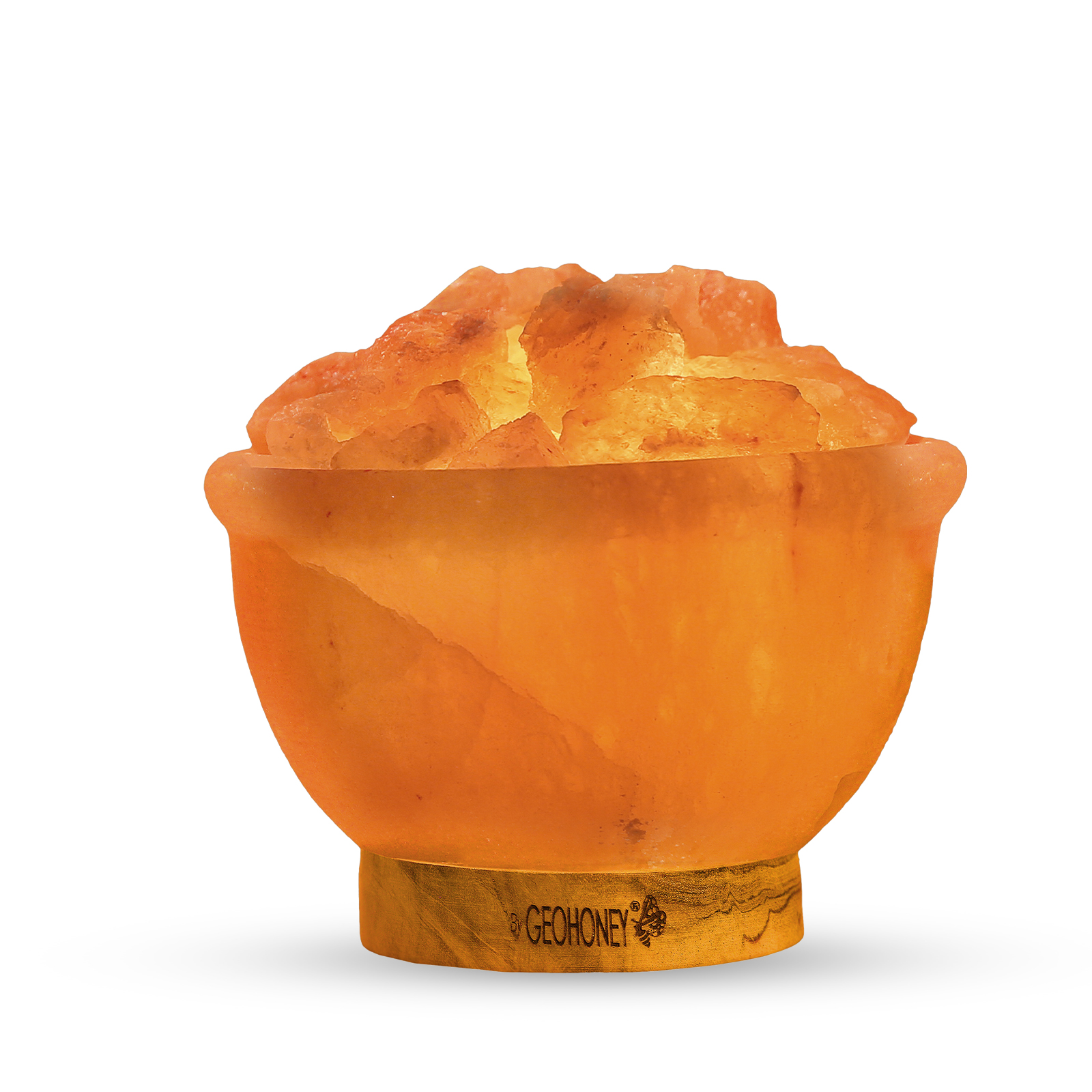 Himalayan Salt Fire Bowl Lamp with Glowing Salt Crystals