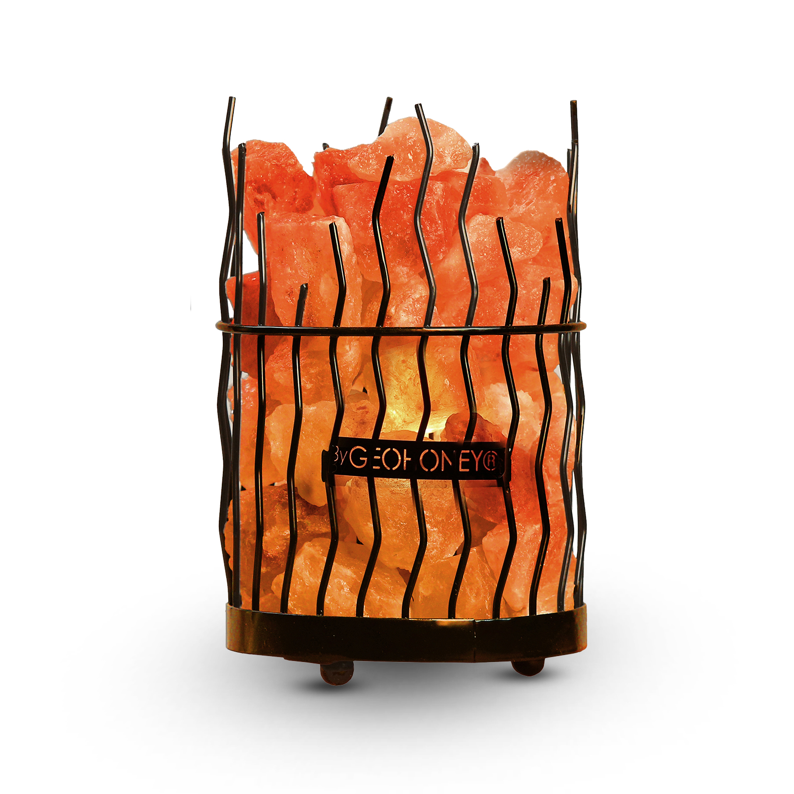 Himalayan Salt Lamp with Iron Bars