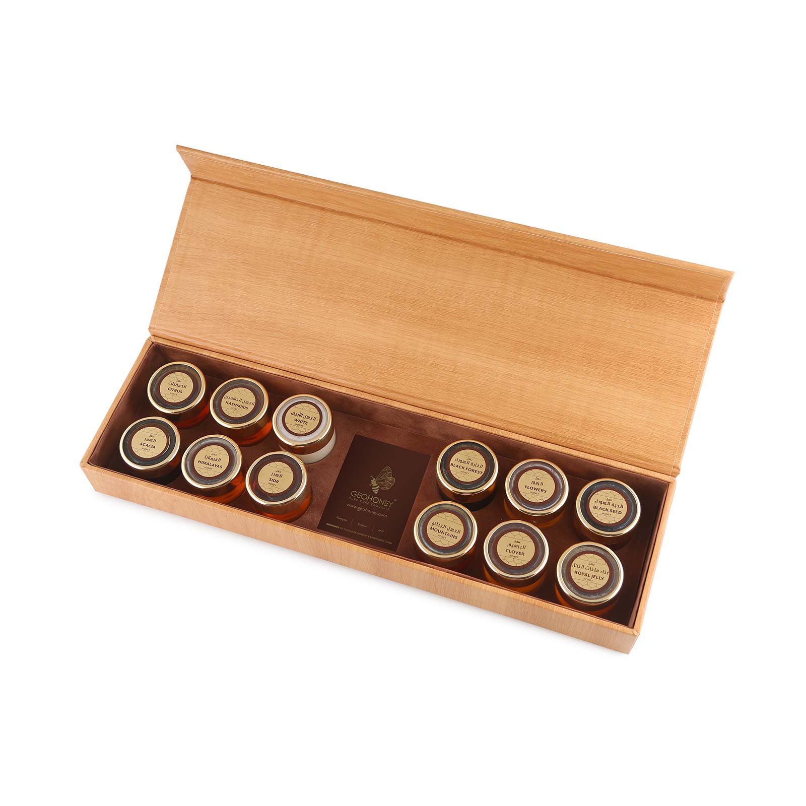 Assorted Bee Honey in a Wooden Box-28.3G x12